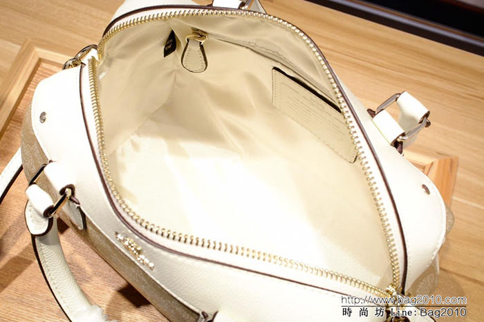 COACH蔻馳 平紋牛皮 原級別 36702 PVC配皮 新款波士頓 手提斜挎單肩  Chz1439